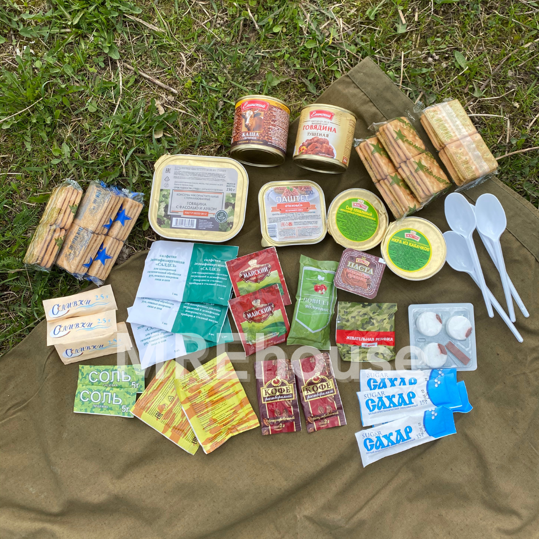 Russian MRE EMERCOM Nuclear Bunker 24 hour military combat ration