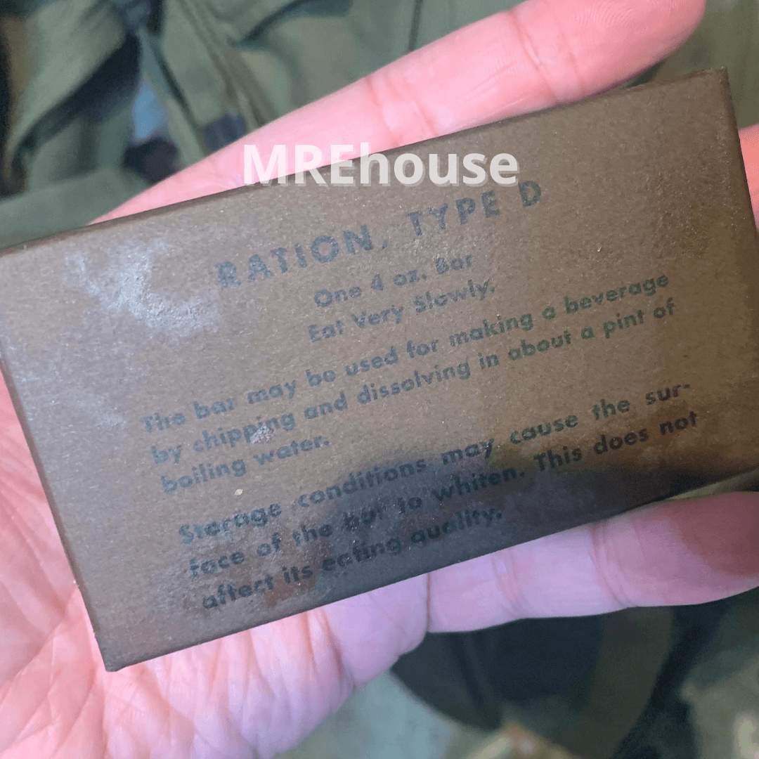 Fully edible reproduction of WWII US Army D Ration - MREhouse